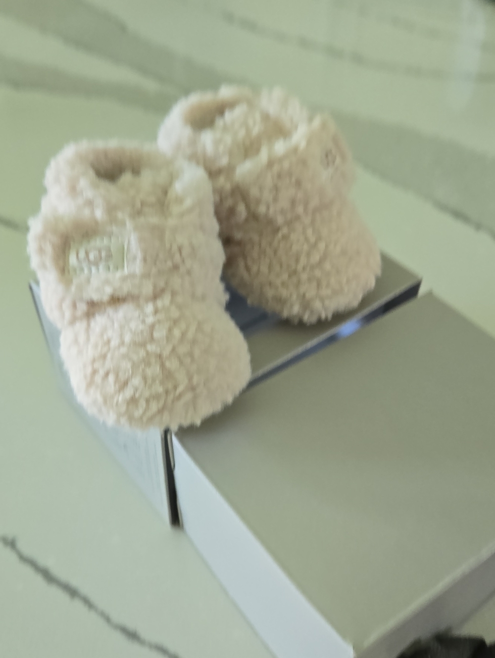 UGG Kids Plush Slip-On Booties in Pale Pink